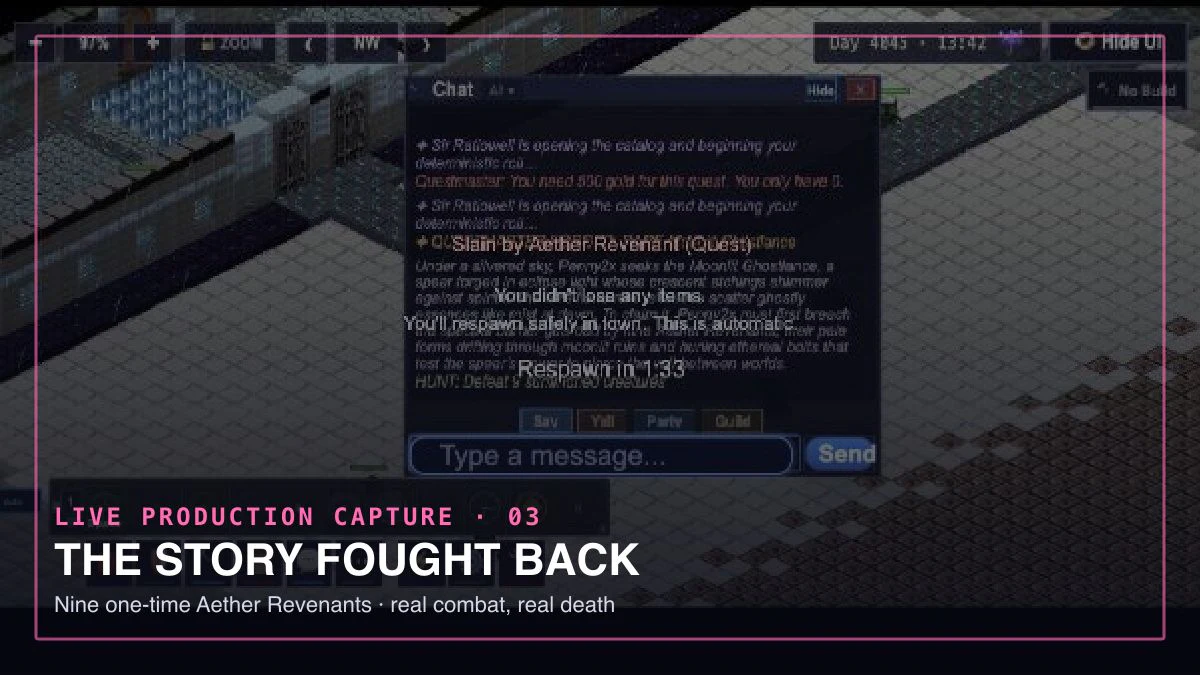 Live production fight against nine one-time Aether Revenants